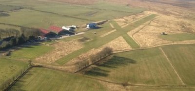 Aerial view of Strathaven Airfield's runways
